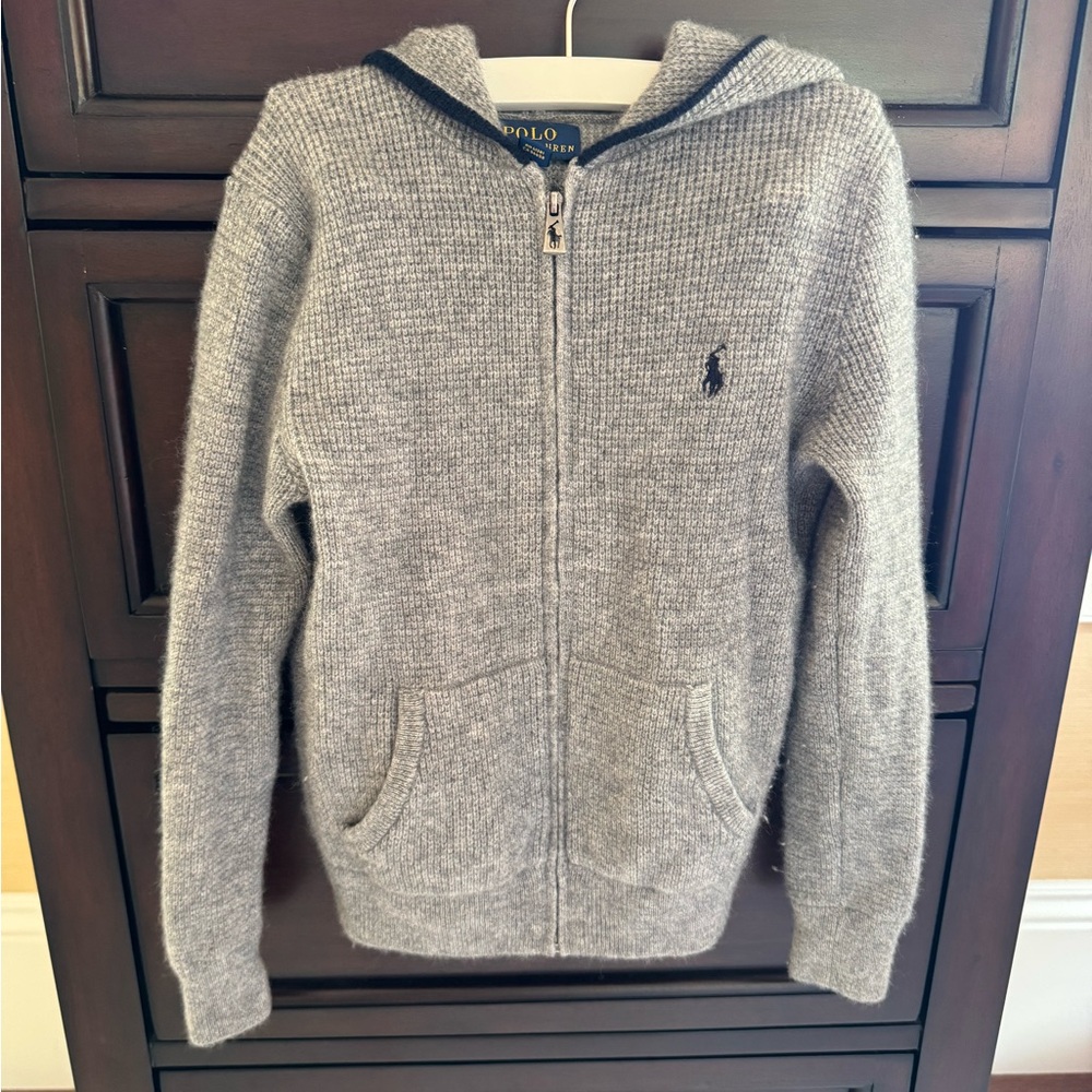 Polo by Ralph Lauren Gray Kid’s Cashmere Waffle Sweater